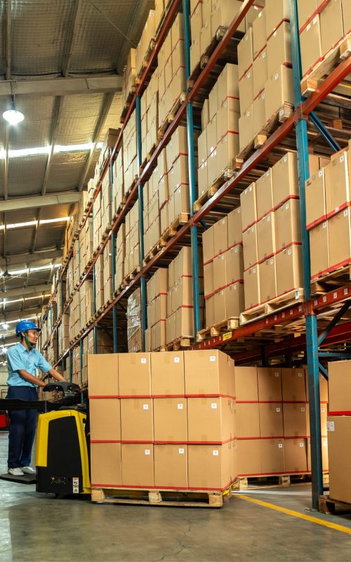 Factory,Workers,Who,Serve,As,Forklift,Drivers,Are,At,Work
